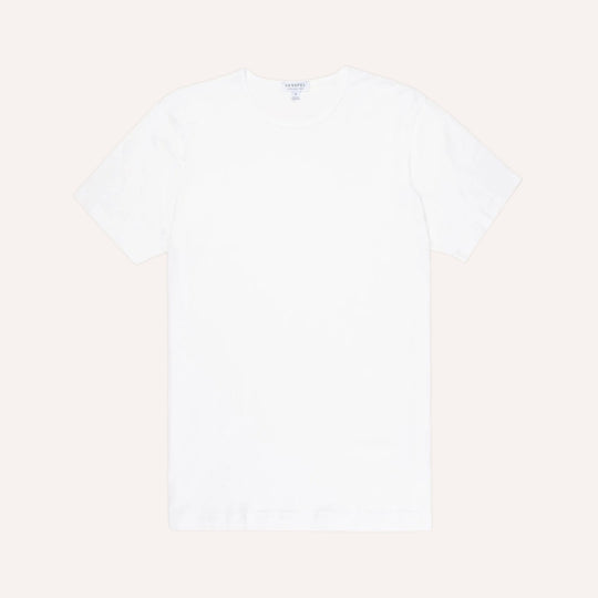 White Superfine Cotton Underwear T‑shirt