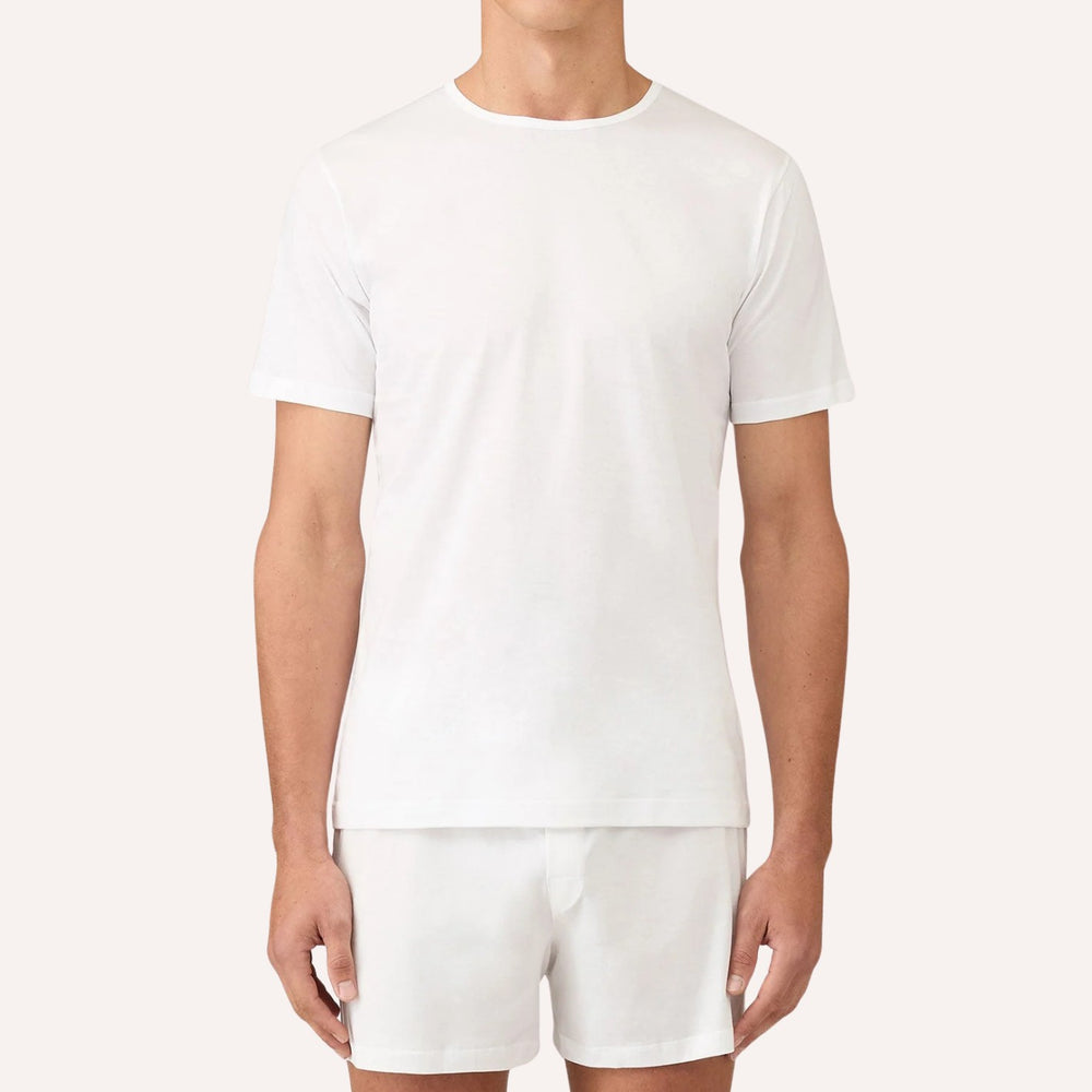 White Superfine Cotton Underwear T‑shirt