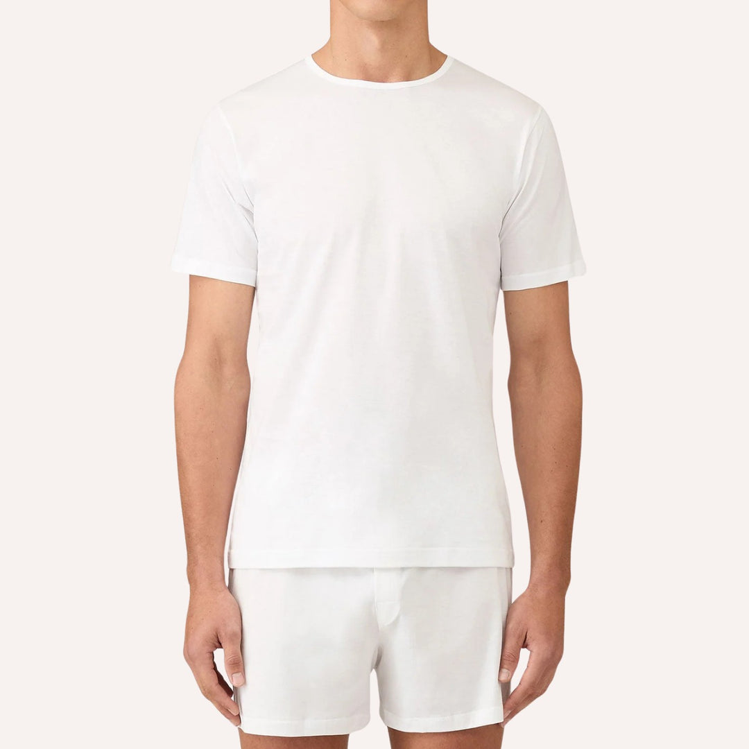 White Superfine Cotton Underwear T‑shirt
