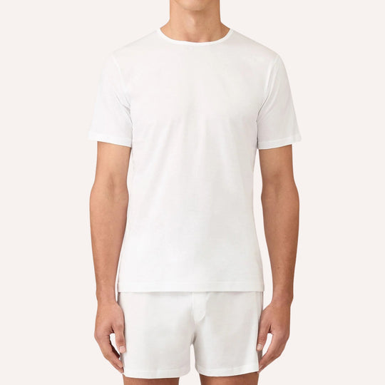 White Superfine Cotton Underwear T‑shirt