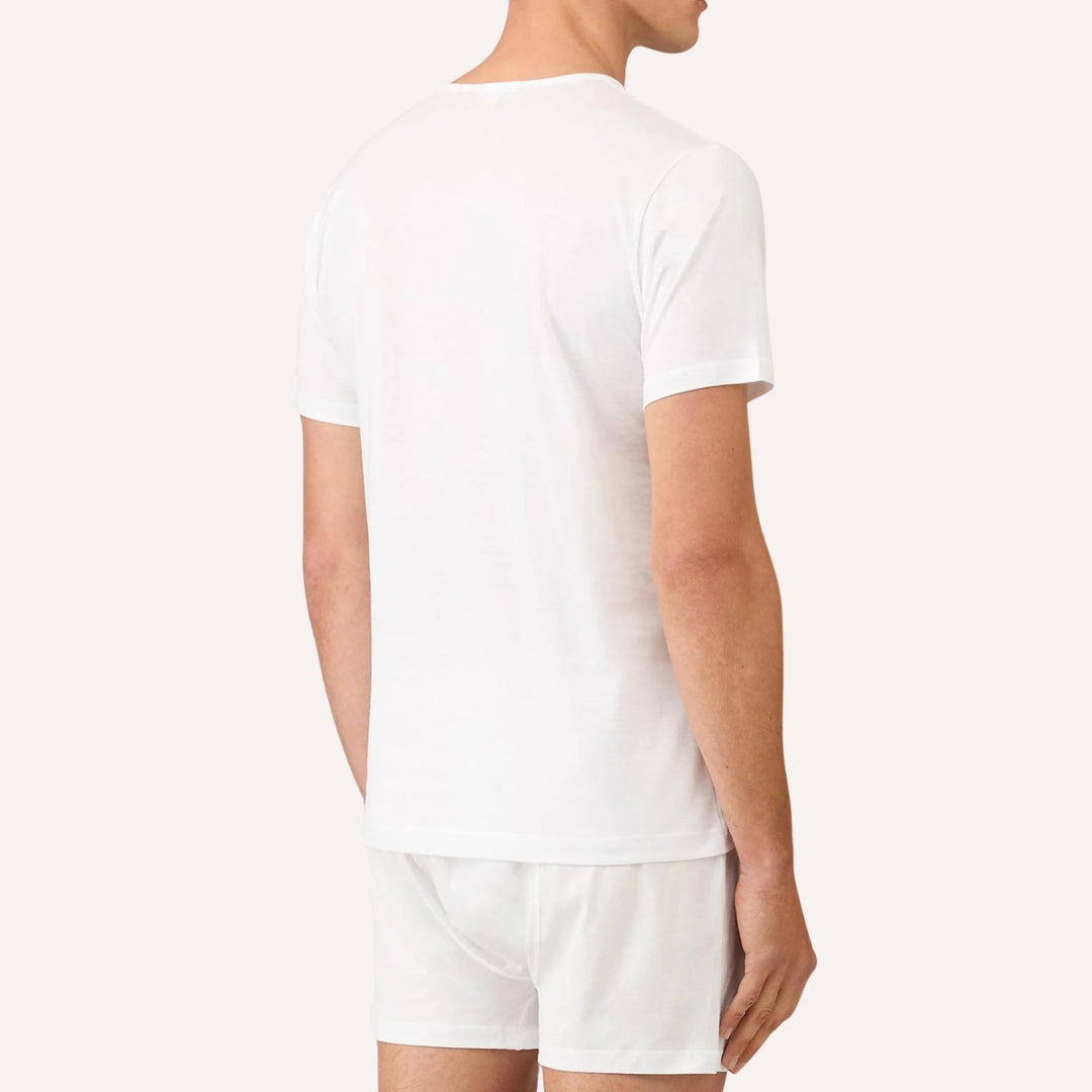 White Superfine Cotton Underwear T‑shirt