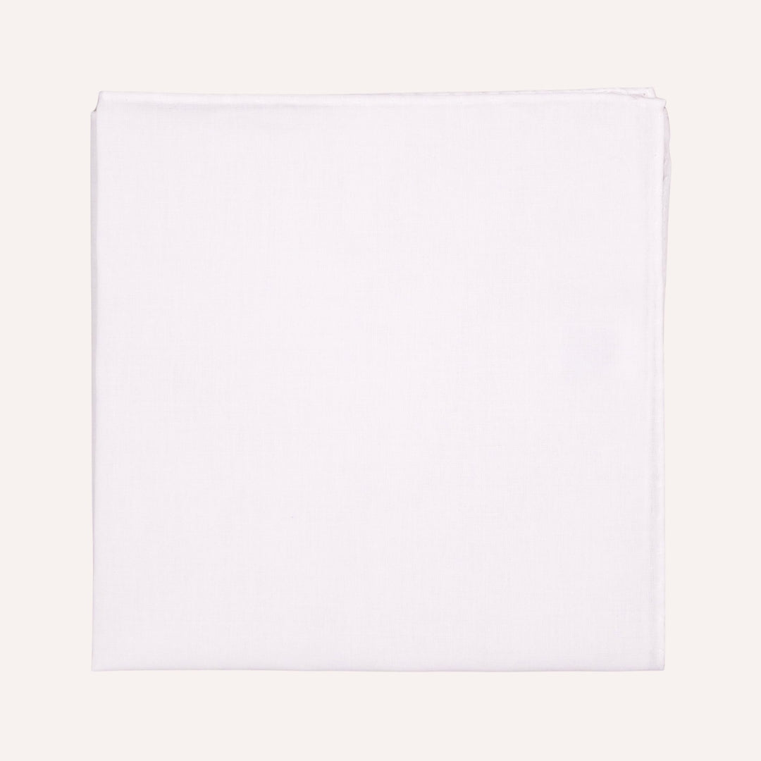 White Classic Cotton Pocket Square