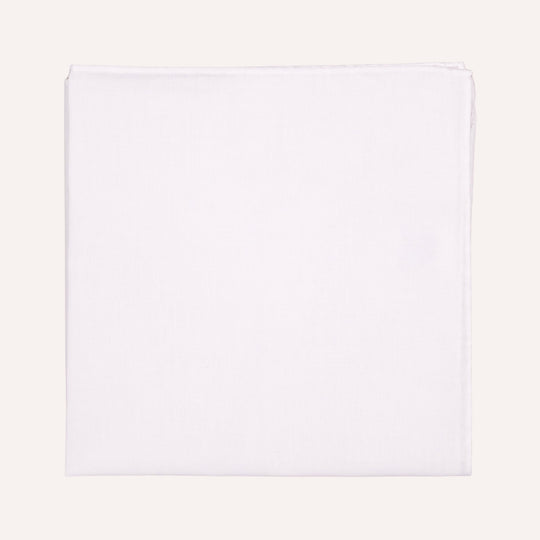 White Classic Cotton Pocket Square