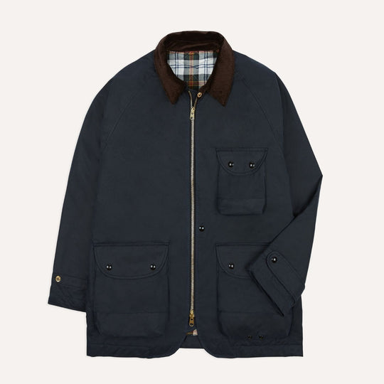 Navy Waxed Coverall Jacket