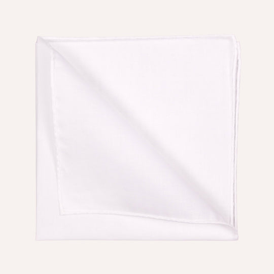 White Classic Cotton Pocket Square