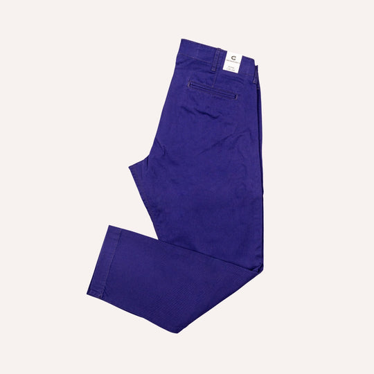 Indigo Blue Gabardine Officer Chino