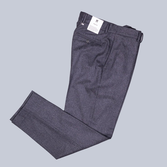 Grey Wool Cashmere Flannel Trousers Reworked