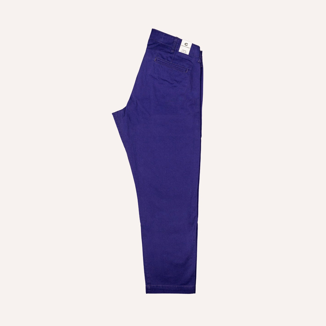 Indigo Blue Gabardine Officer Chino