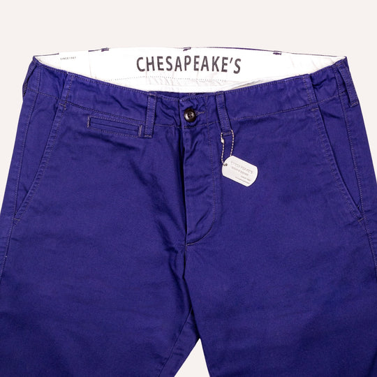 Indigo Blue Gabardine Officer Chino