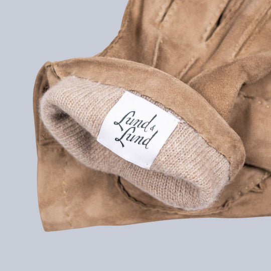 Taupe Suede Cashmere Lined Gloves