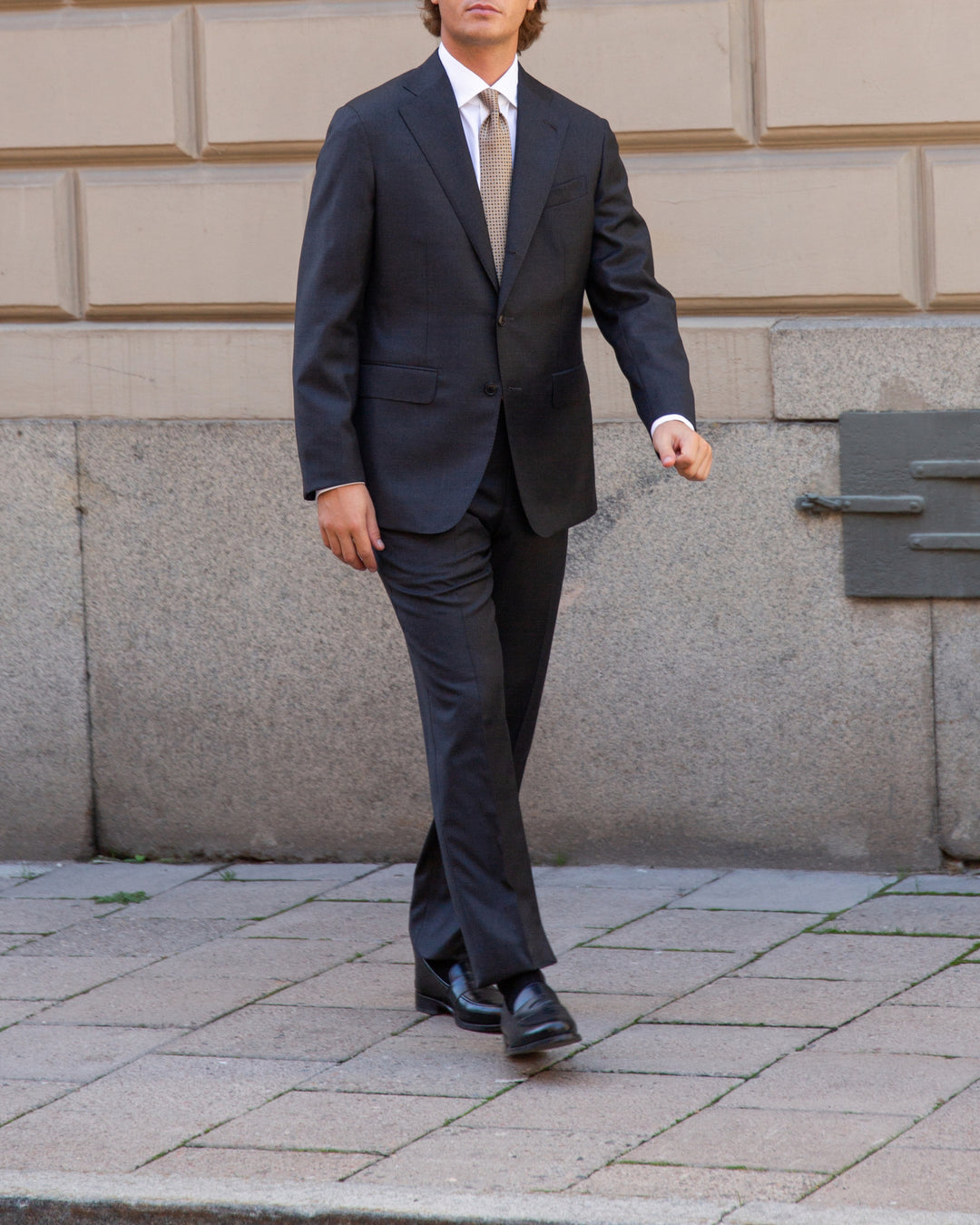 Anthracite Grey S130 Twill Wool Suit - Green Line