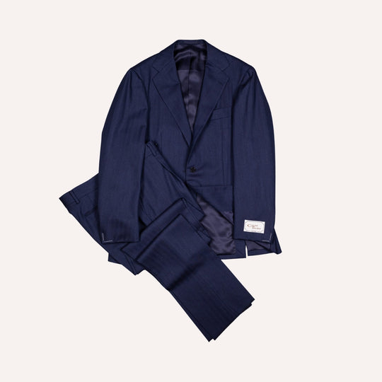Navy Herringbone Calm Twist Suit