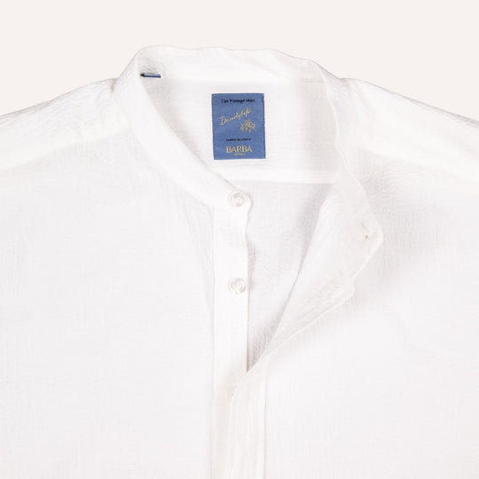 Off White Mandarin Seersucker Popover