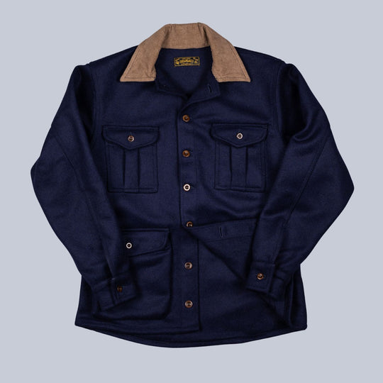 Navy Wool Corduroy Collar Worker Jacket