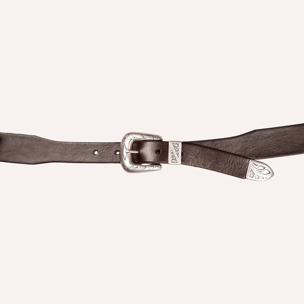 Dark Brown Western Leather Belt