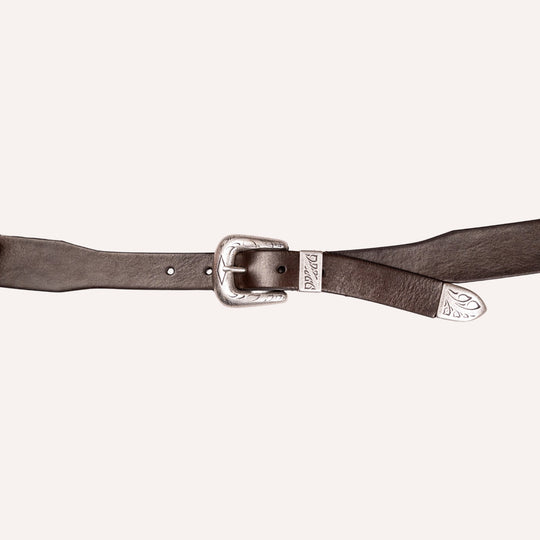 Dark Brown Western Leather Belt
