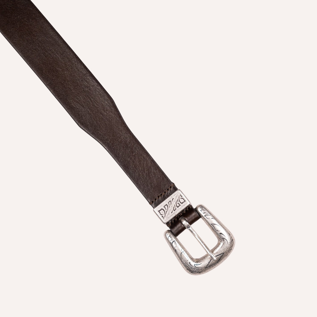 Dark Brown Western Leather Belt