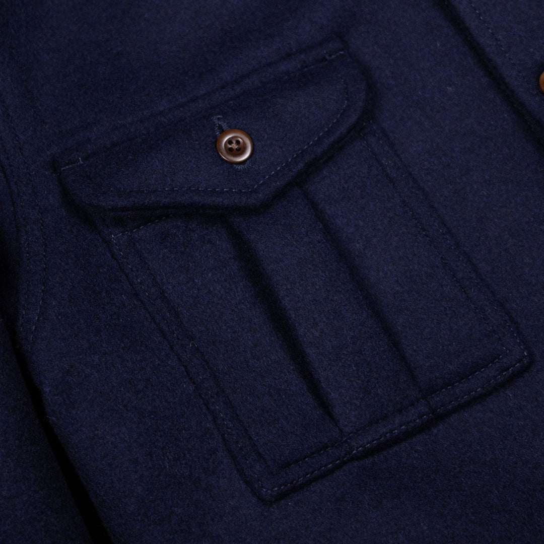 Navy Wool Corduroy Collar Worker Jacket