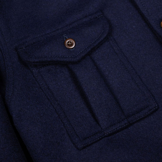 Navy Wool Corduroy Collar Worker Jacket