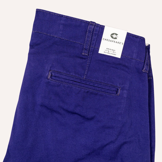 Indigo Blue Gabardine Officer Chino