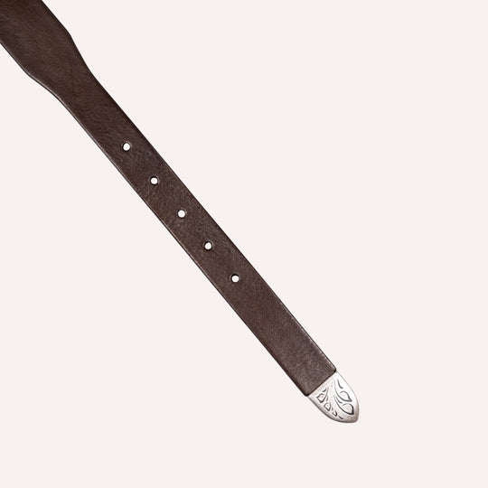 Dark Brown Western Leather Belt