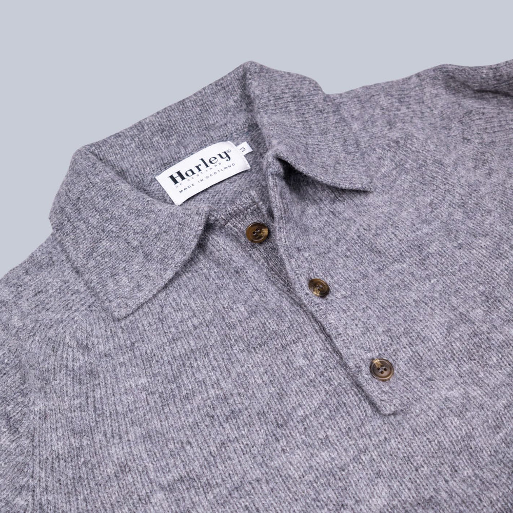 Mid Grey Supersoft Lambswool 3 Button Sweater