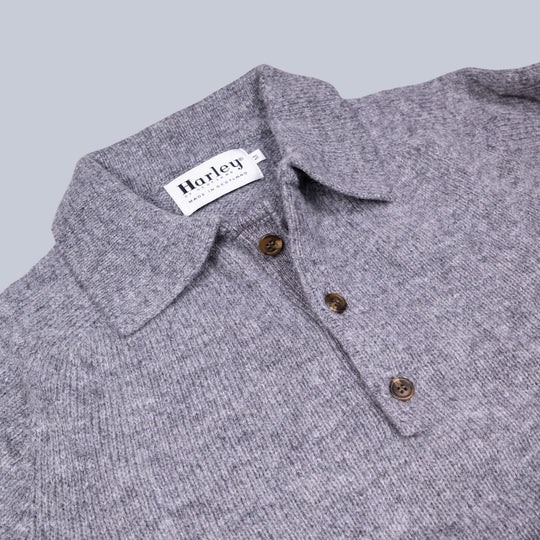 Mid Grey Supersoft Lambswool 3 Button Sweater