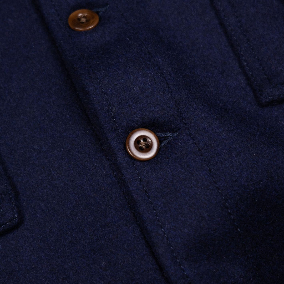 Navy Wool Corduroy Collar Worker Jacket