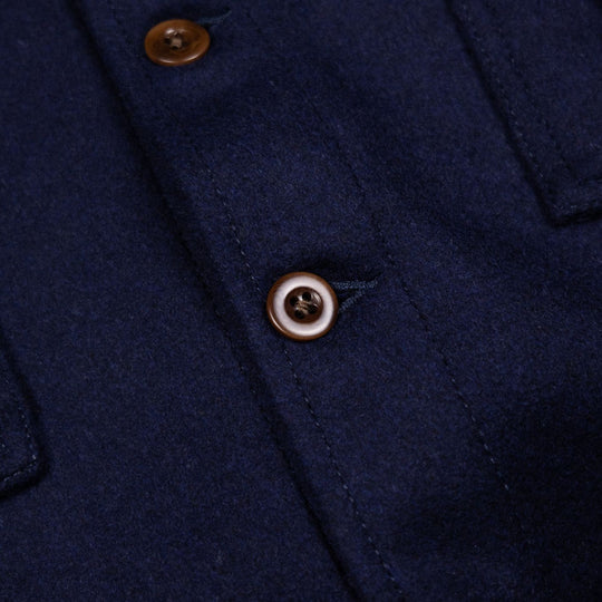 Navy Wool Corduroy Collar Worker Jacket