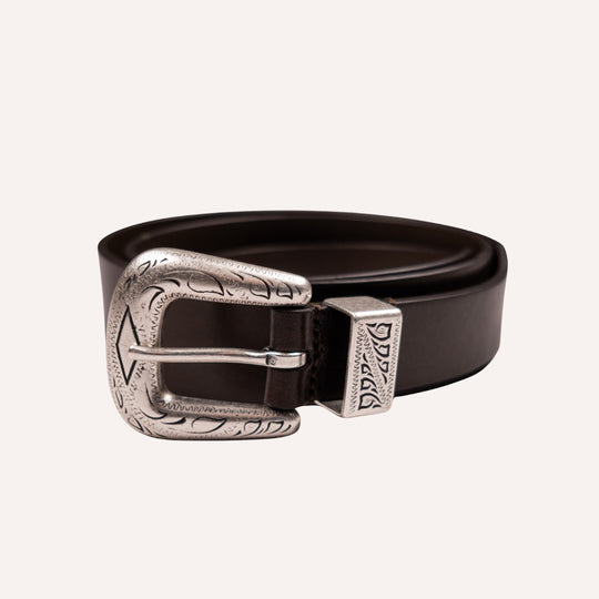Dark Brown Western Leather Belt