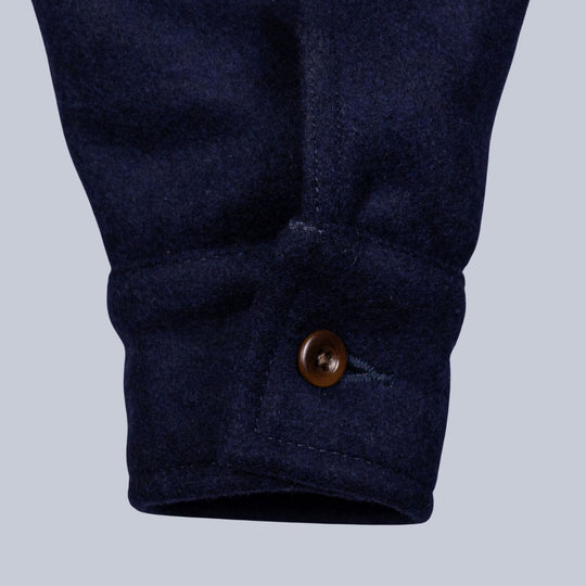 Navy Wool Corduroy Collar Worker Jacket