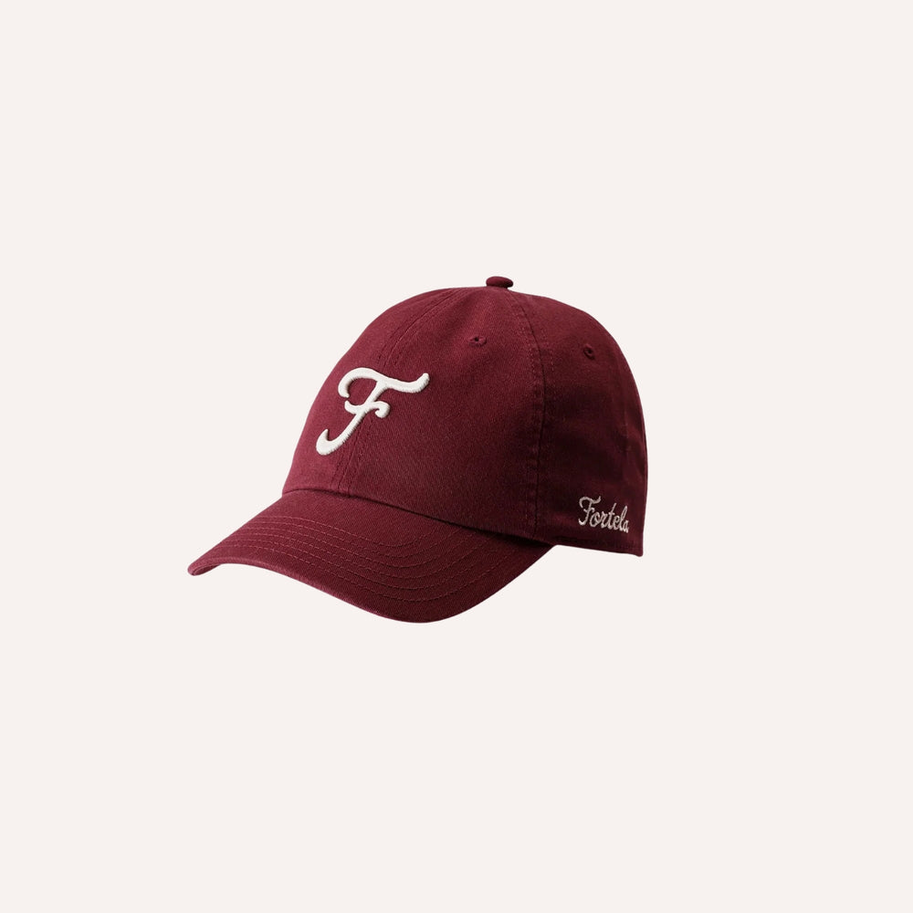 Burgundy Logo Embroidery Cotton Cap