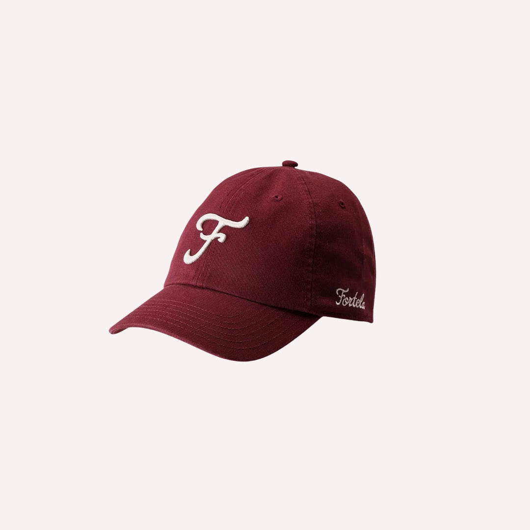Burgundy Logo Embroidery Cotton Cap