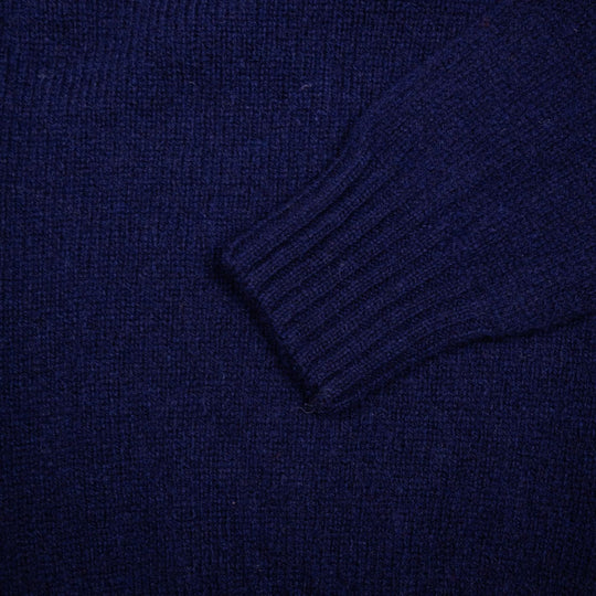 Navy Supersoft Lambswool 3 Button Sweater