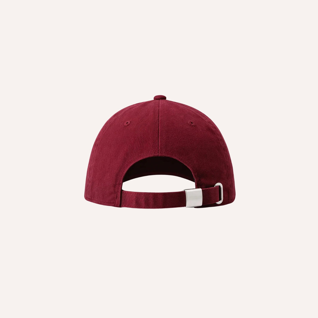 Burgundy Logo Embroidery Cotton Cap