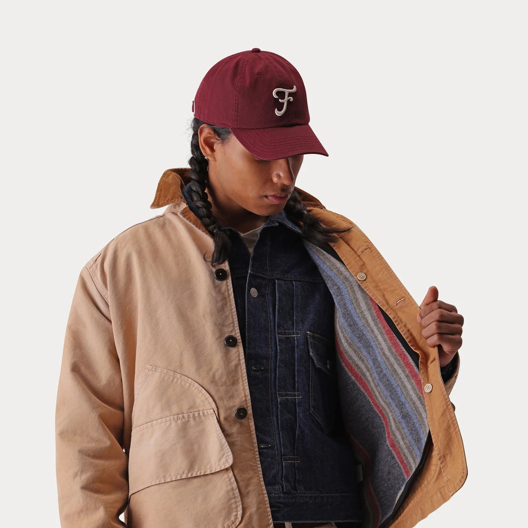 Burgundy Logo Embroidery Cotton Cap