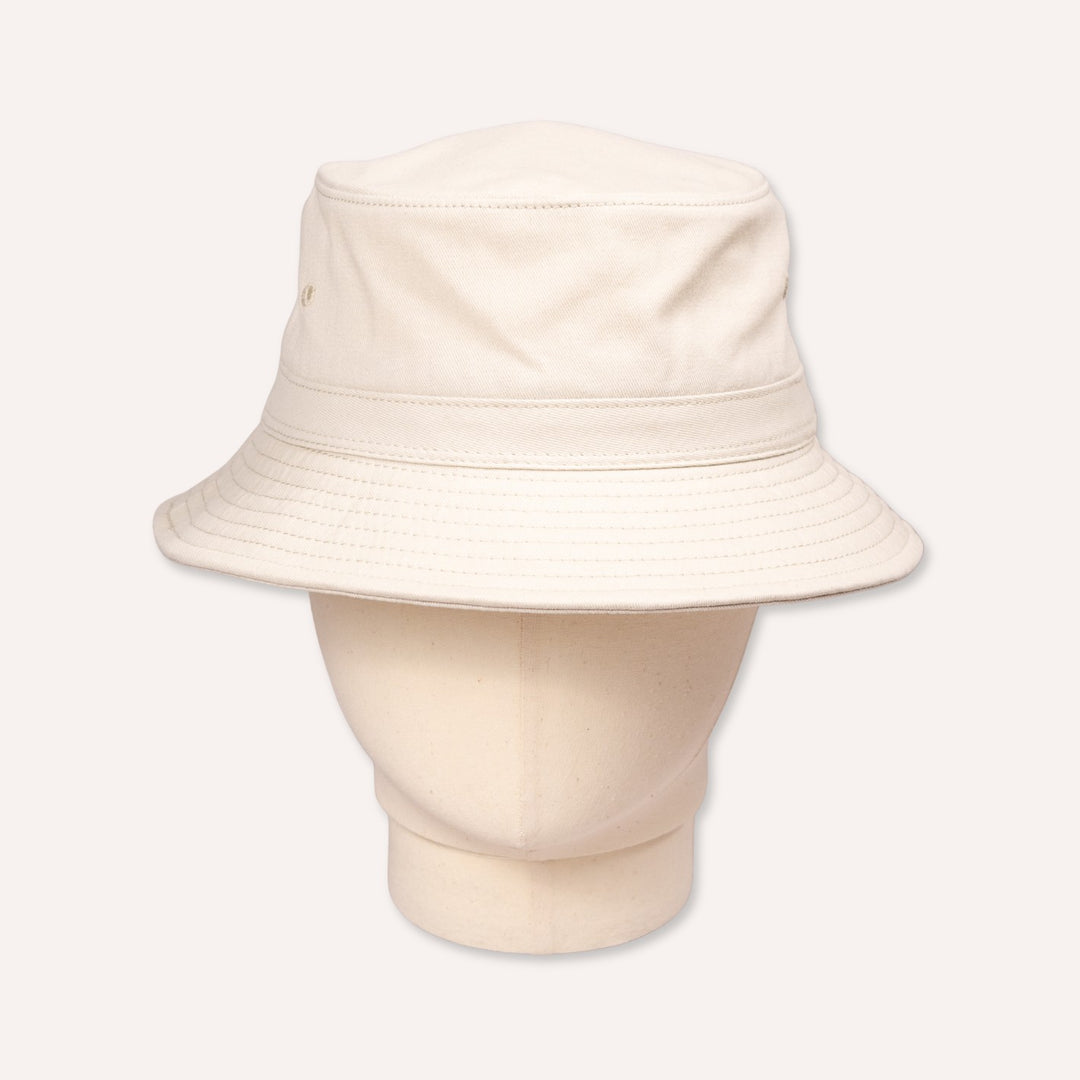Beige Cotton Bucket Hat
