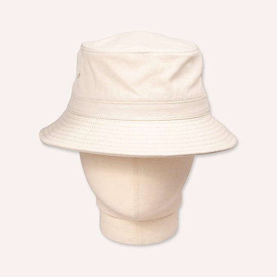 Beige Cotton Bucket Hat