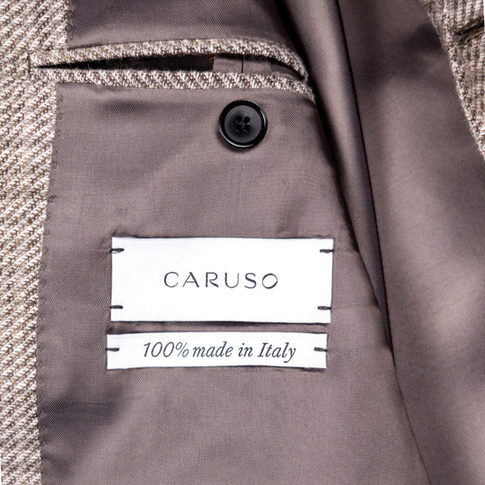 Greige Glencheck Wool Linen Blazer