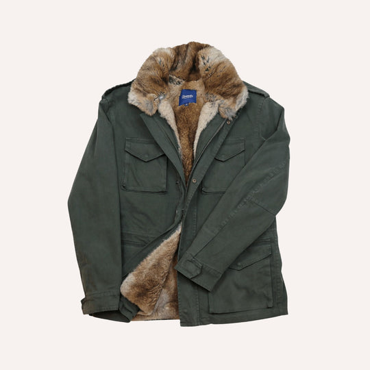 Dark Green Rabbit Lined Field Jacket