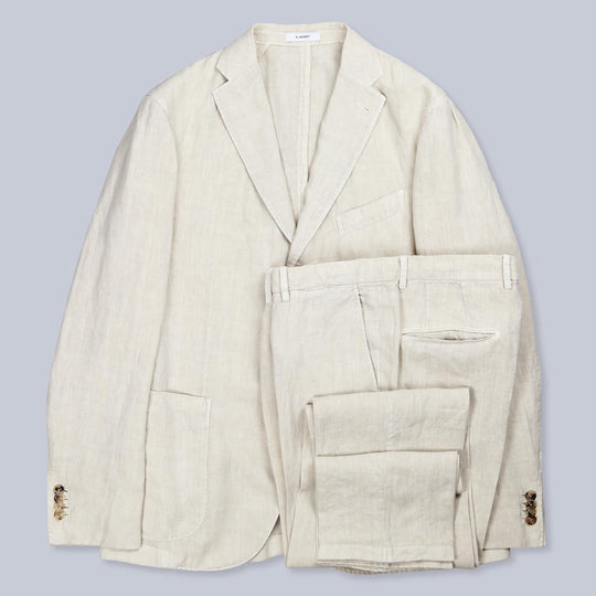 Light Beige Washed Linen Suit