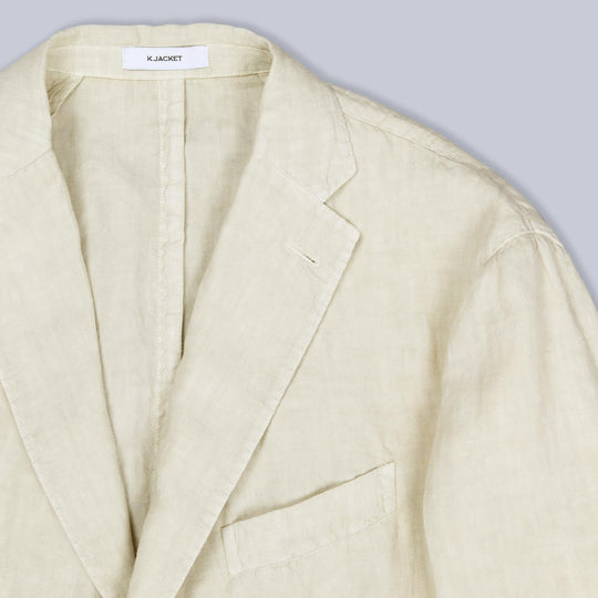 Light Beige Washed Linen Suit