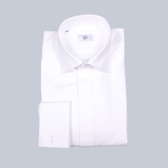 White Double Cuff Tuxedo Shirt