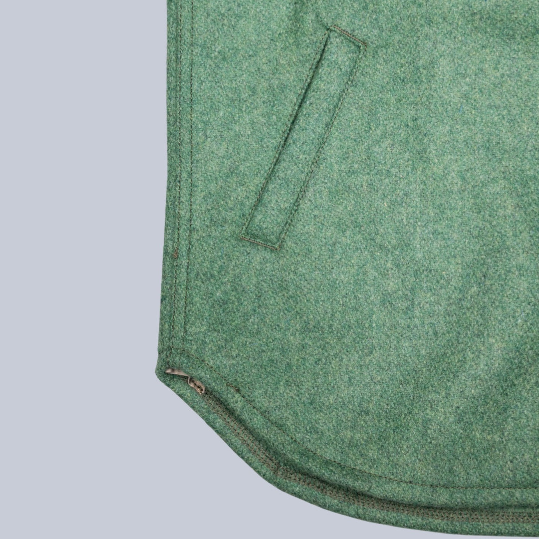 Green Melange Virgin Wool Overshirt Jacket