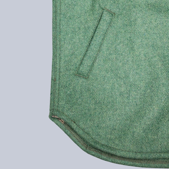 Green Melange Virgin Wool Overshirt Jacket