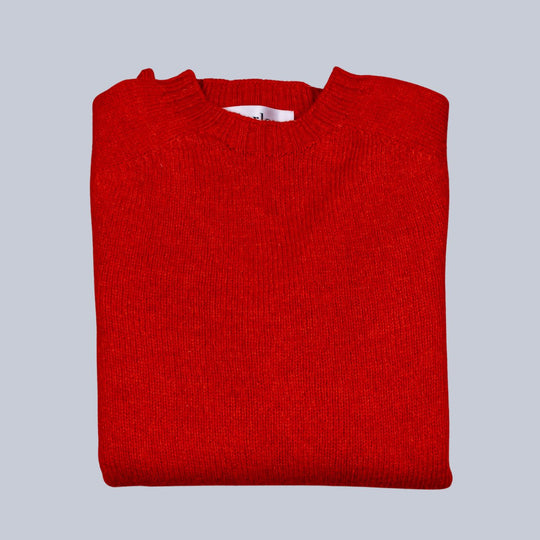 Carmen Red Supersoft Lambswool Crewneck Sweater