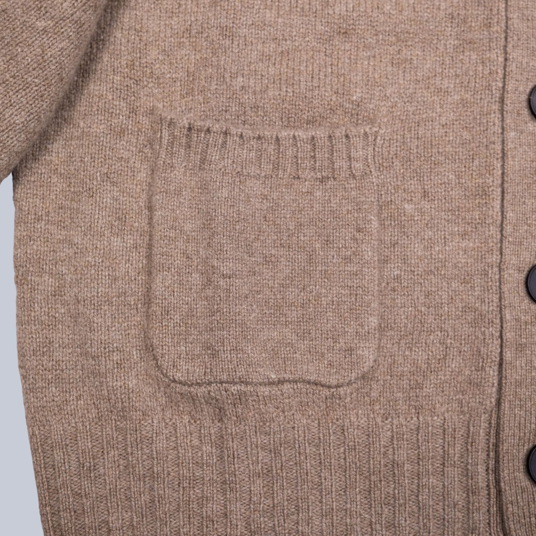 Taupe Lambswool Cardigan