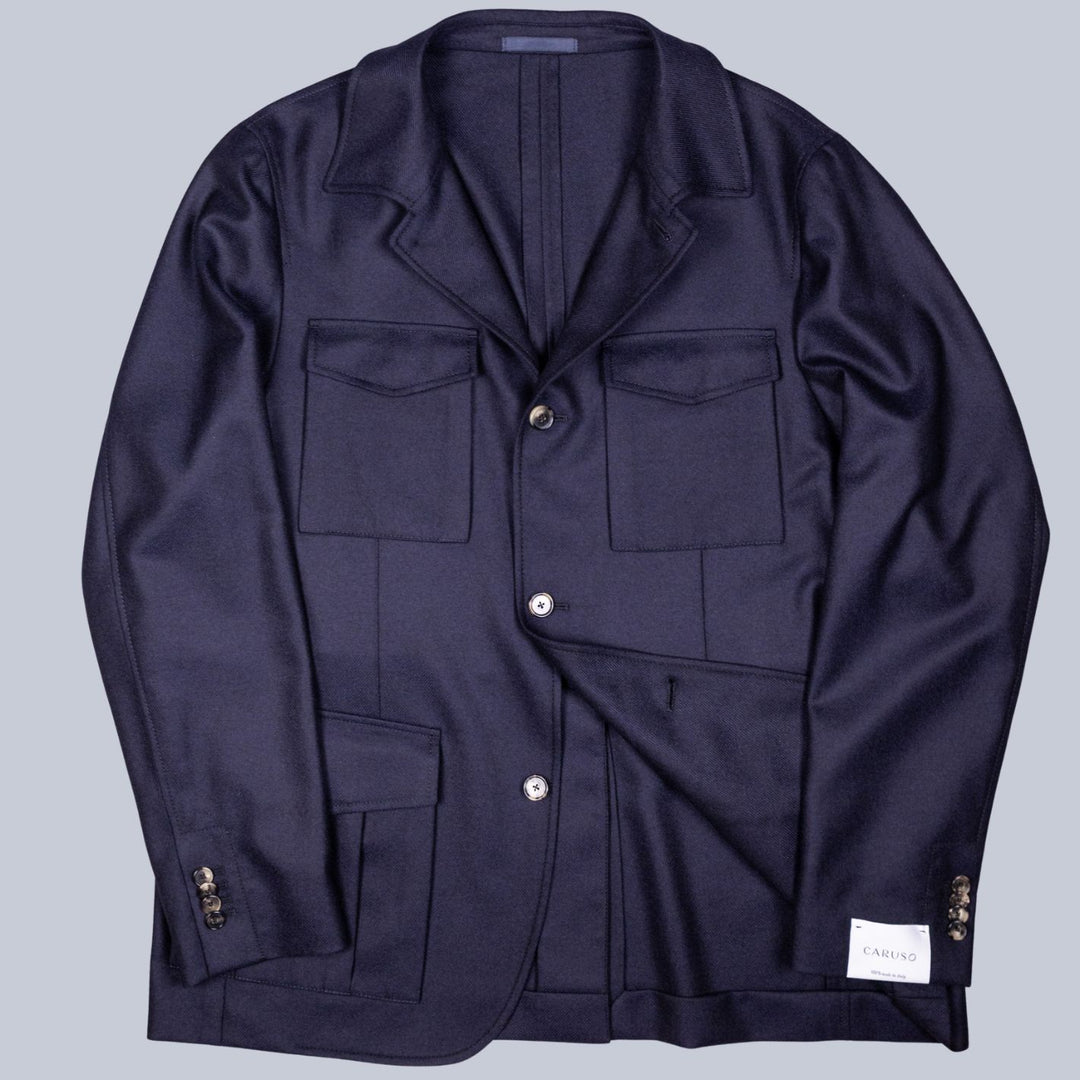 Midnight Blue Wool Traveller Saba Jacket