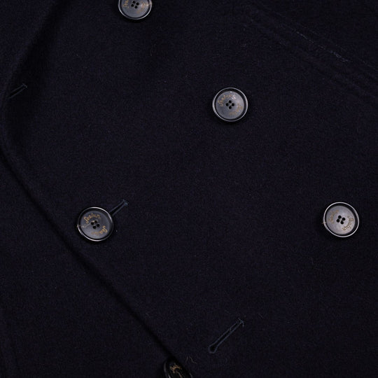 Navy Wool Cashmere Peacoat