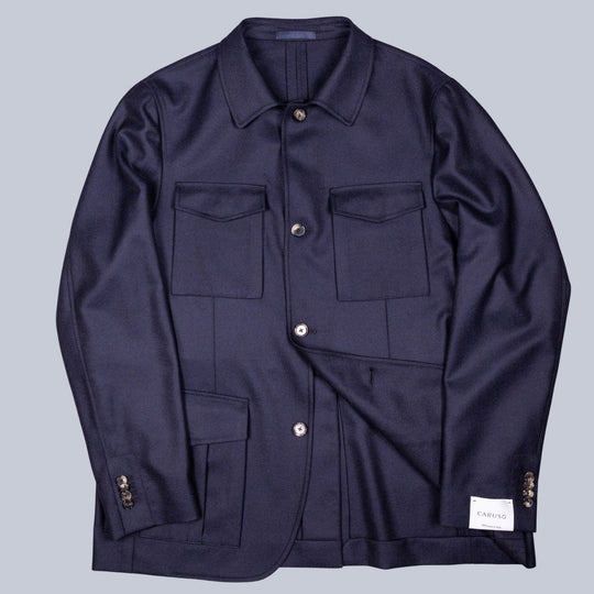 Midnight Blue Wool Traveller Saba Jacket